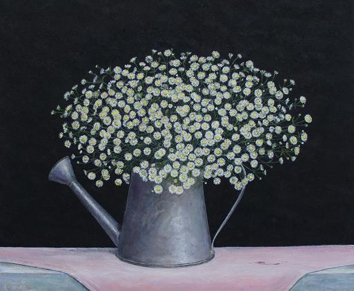 参議院 フランス美術界が認めた画家 沼尾雅代さんの『ドクダミの花 